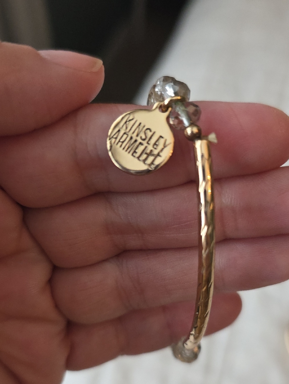 Kinsley Armelle Rose Gold Druzy & Clear Crystal Stack Bracelet Set - Picture 4 of 5